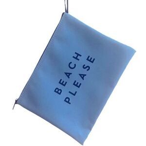 Milly Blue‎ Canvas Zip Wristlet Bag Water Resistant